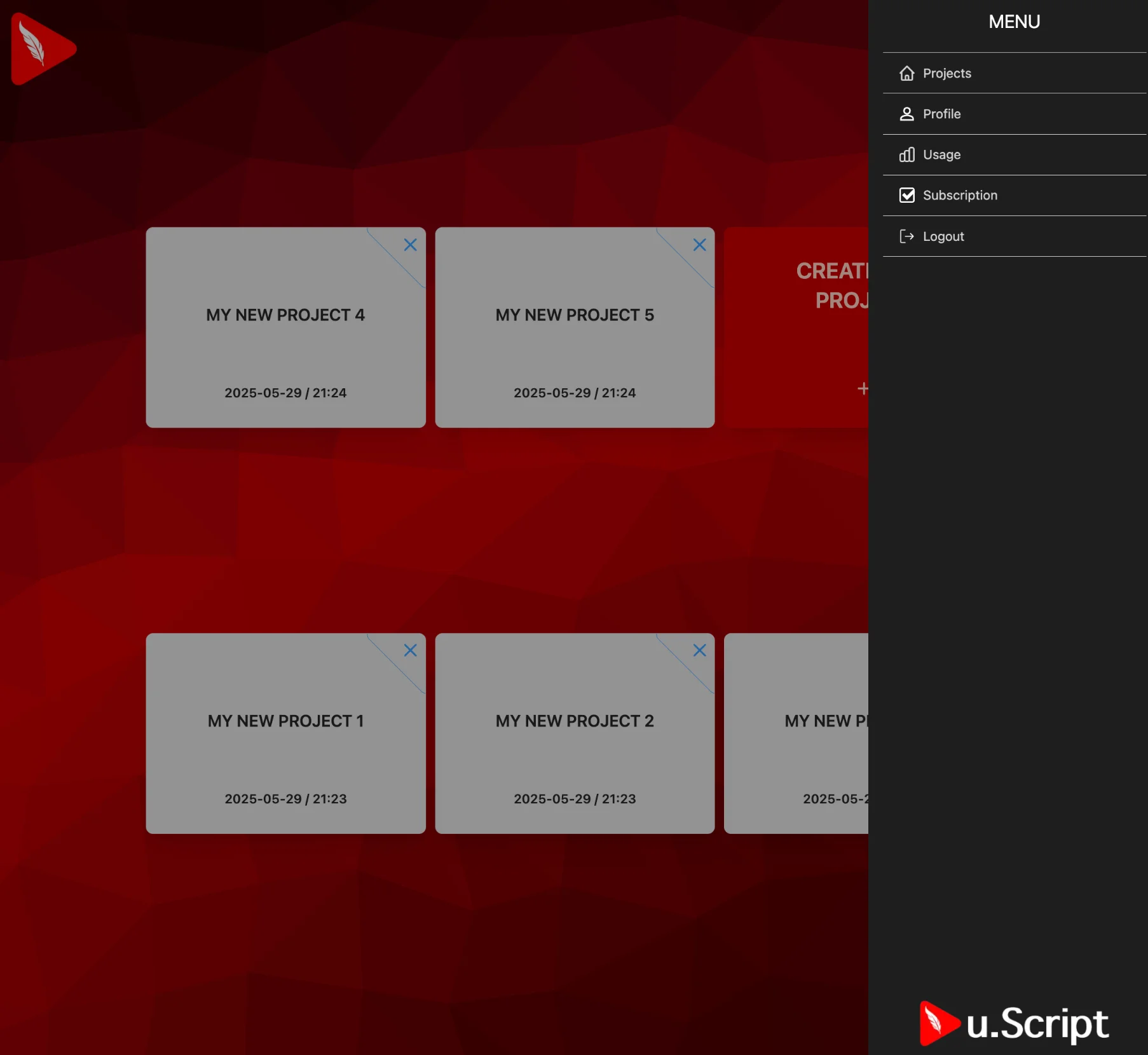 Applications right sided, vertical navbar